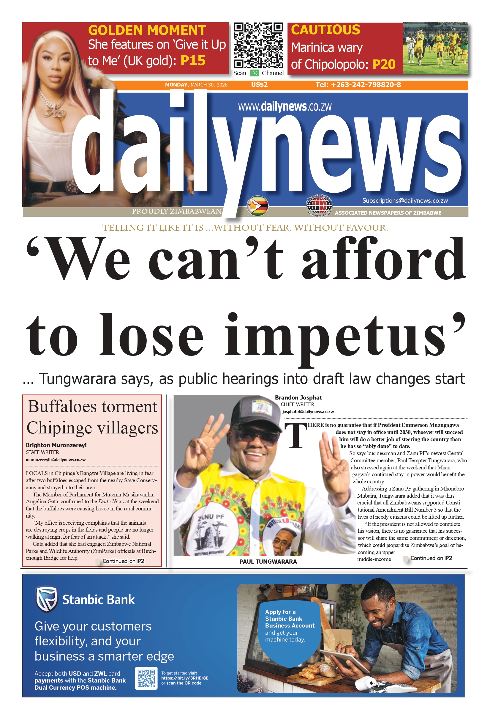 Monday 30 March 2026